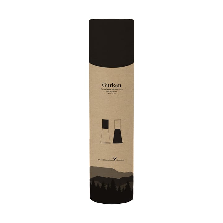 Gurken moinho pequeno para sal e pimenta 2 peças, Preto-castanho Sagaform