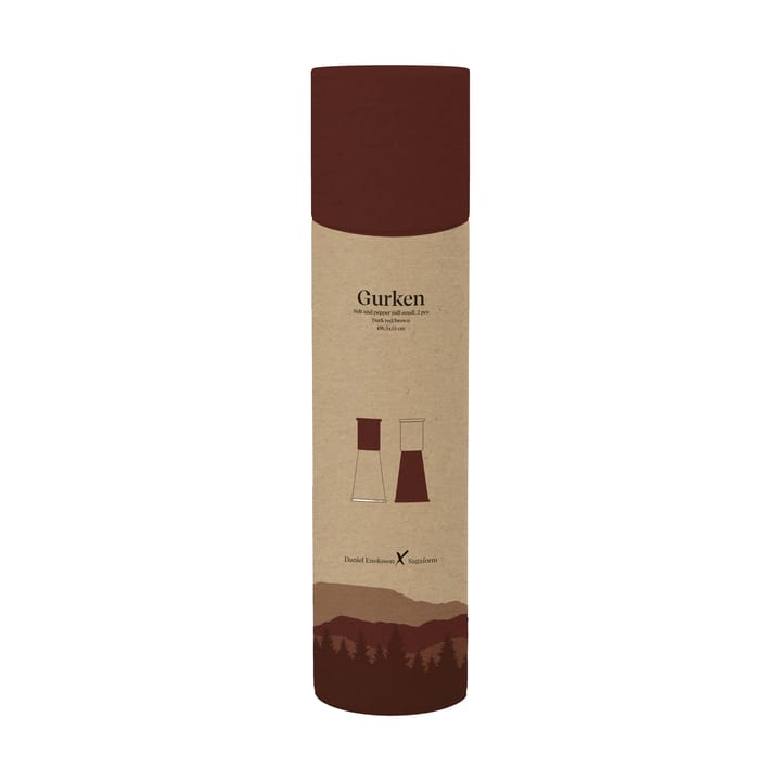Gurken moinho pequeno para sal e pimenta 2 peças, Vermelho-castanho Sagaform