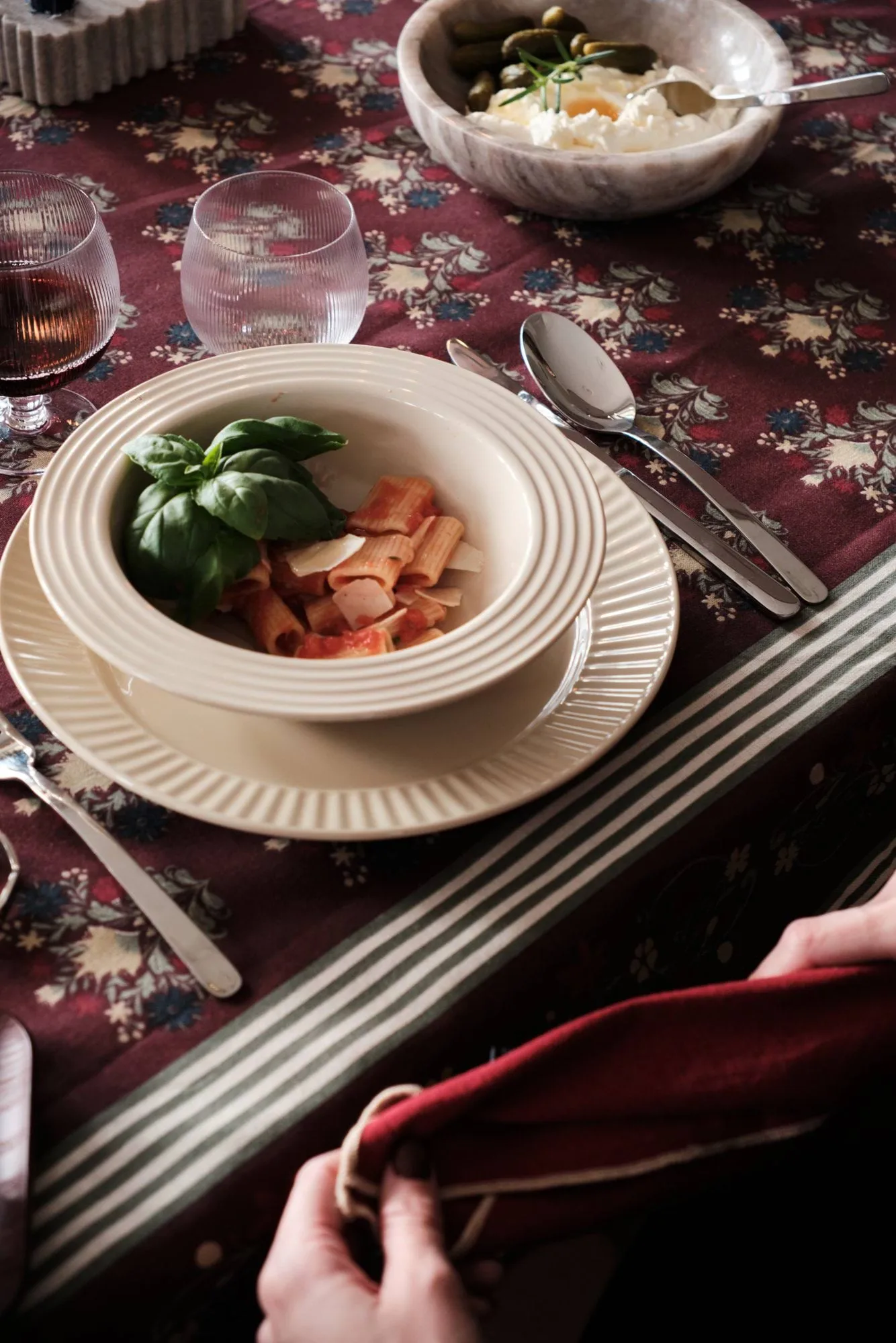 Linnea toalha de mesa, Vermelho vinho misto, 150x280 cm Sagaform