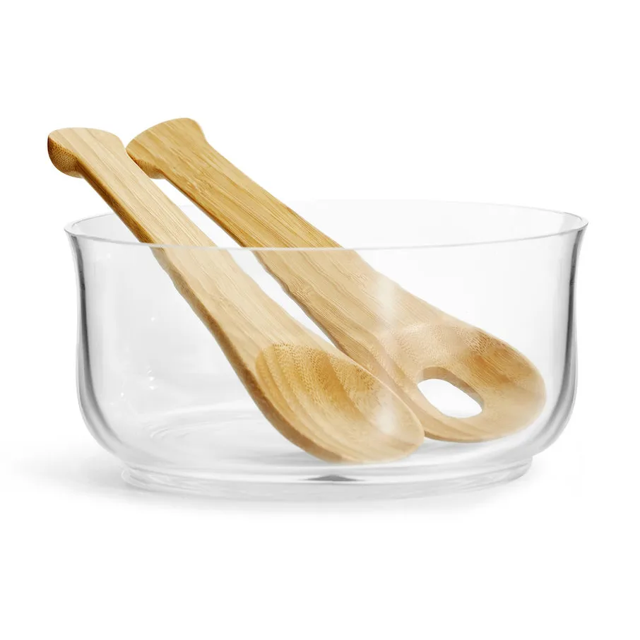 Saladeira com talheres de bambú Nature, Ø21 cm Sagaform