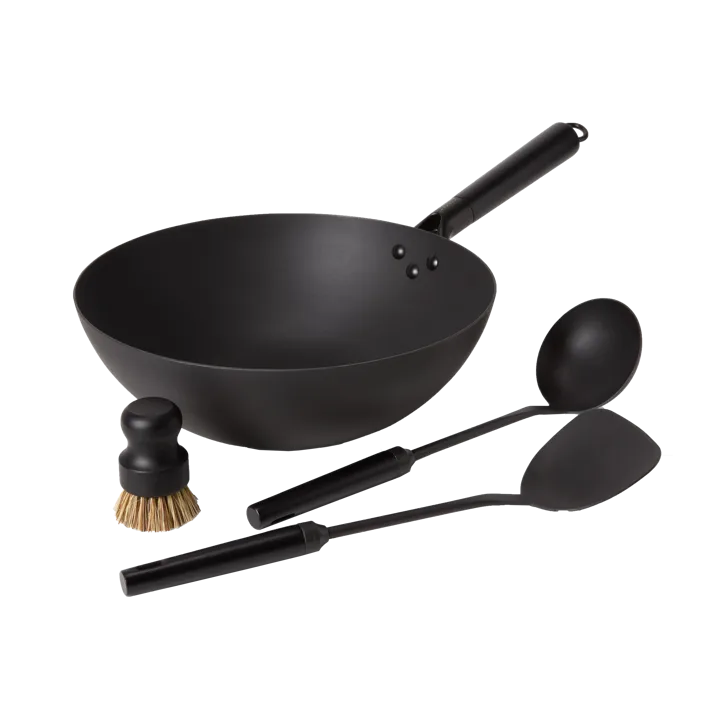 Satake Conj. wok de aço carbono - 4 peças - Satake