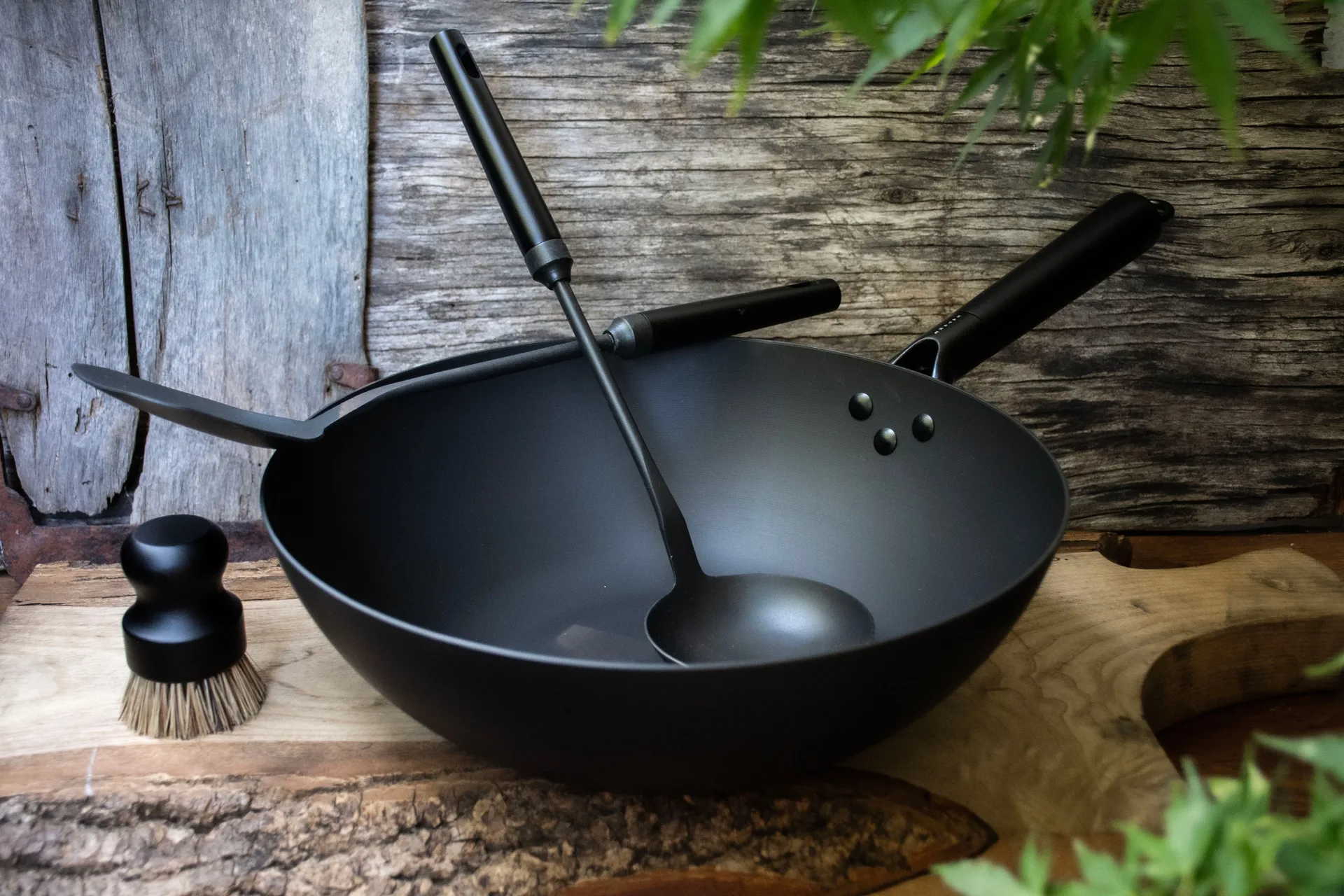 Satake Conj. wok de aço carbono, 4 peças Satake