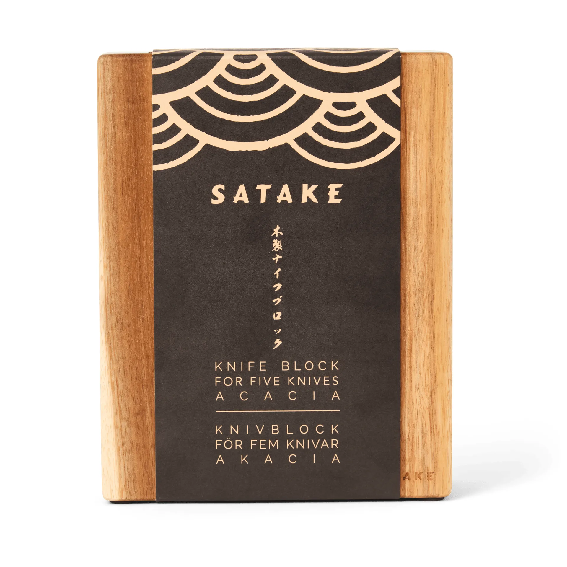 Satake suporte para facas, Acácia, 5 facas, 22,8x18x8 cm Satake