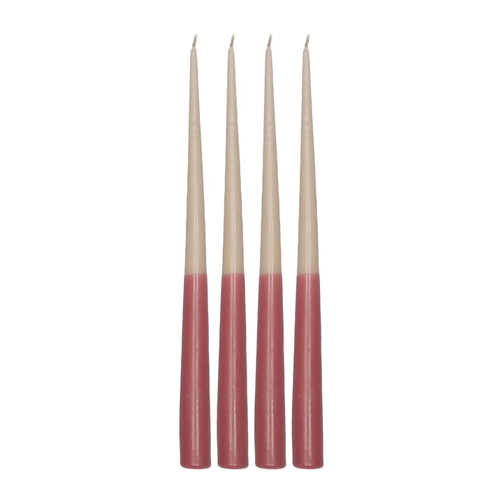 Affinity velas longas bicolores 4 unidades 32 cm - Bege-vermelho - Scandi Essentials