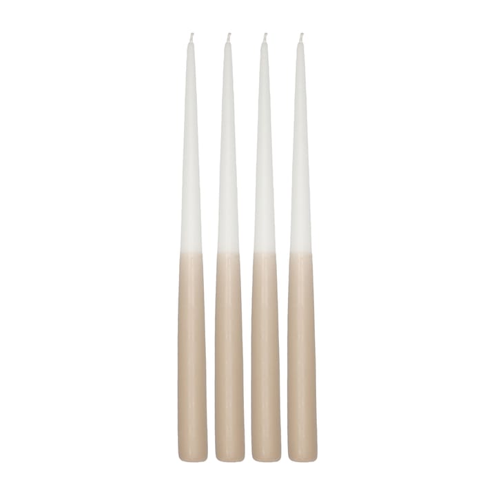 Affinity velas longas bicolores 4 unidades 32 cm - Branco-sand - Scandi Essentials