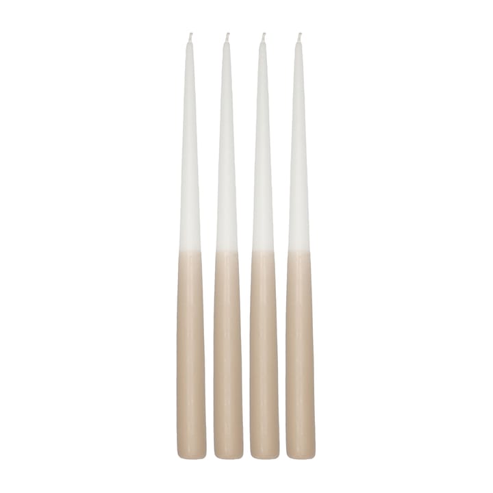Affinity velas longas bicolores 4 unidades 32 cm - Branco-sand - Scandi Essentials