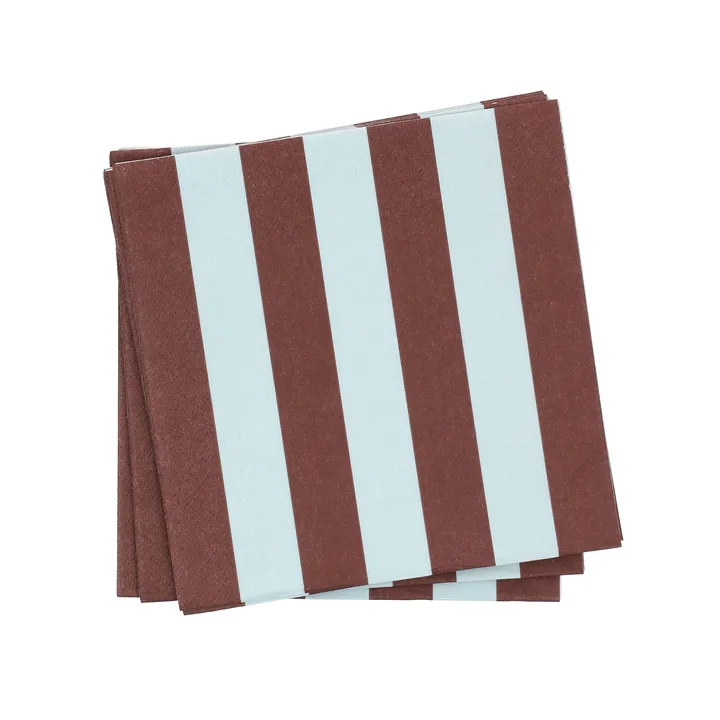 Bold Stripe guardanapo de papel - Borgonha-azul, pack de 20, 33x33 cm - Scandi Essentials