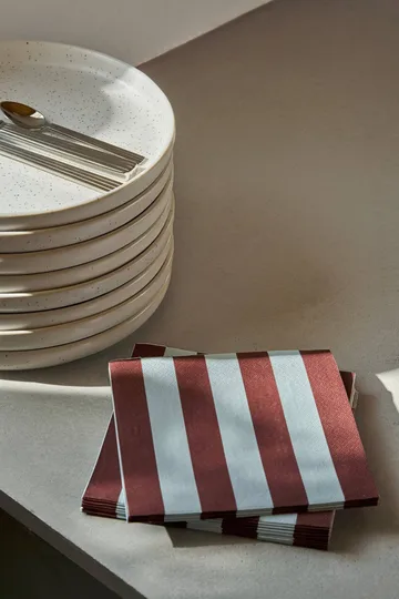 Bold Stripe guardanapo de papel - Borgonha-azul, pack de 20, 33x33 cm - Scandi Essentials