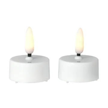 Bright LED vela Ø3.8 cm 2-pack - Branco - Scandi Essentials