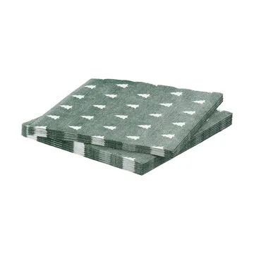 Guardanapo de linho 33x33 cm 20 unidades - Verde-branco - Scandi Essentials