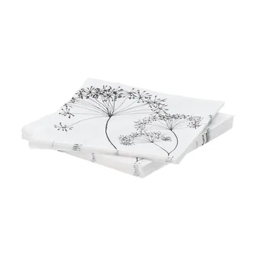 Guardanapo de papel Botanical - Branco-preto, pack de 20, 33x33 cm - Scandi Essentials