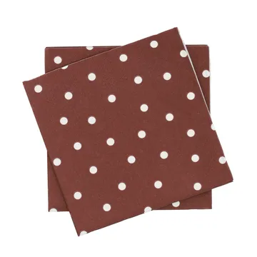 Guardanapo de papel com pontos finos - Bordeaux-branco, pack de 20, 33x33 cm - Scandi Essentials