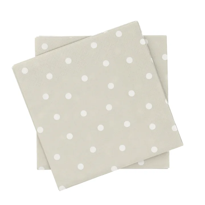 Guardanapo de papel com pontos finos - Branco-bege, pack de 20, 33x33 cm - Scandi Essentials