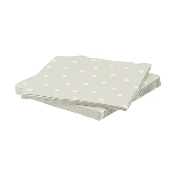 Guardanapo de papel com pontos finos - Branco-bege, pack de 20, 33x33 cm - Scandi Essentials