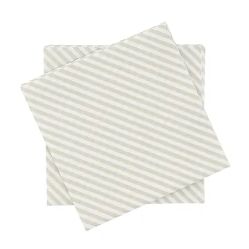 Guardanapo de papel com riscas finas - Branco-bege, pack de 20, 33x33 cm - Scandi Essentials