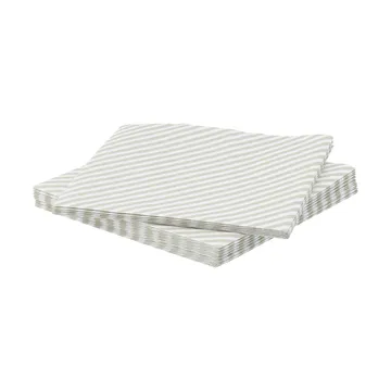 Guardanapo de papel com riscas finas - Branco-bege, pack de 20, 33x33 cm - Scandi Essentials