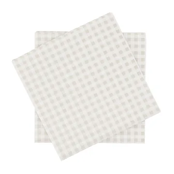 Guardanapo de papel de grelha fina - Branco-bege, pack de 20, 33x33 cm - Scandi Essentials