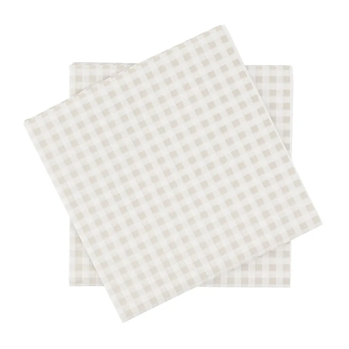 Guardanapo de papel de grelha fina - Branco-bege, pack de 20, 33x33 cm - Scandi Essentials