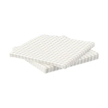 Guardanapo de papel de grelha fina - Branco-bege, pack de 20, 33x33 cm - Scandi Essentials