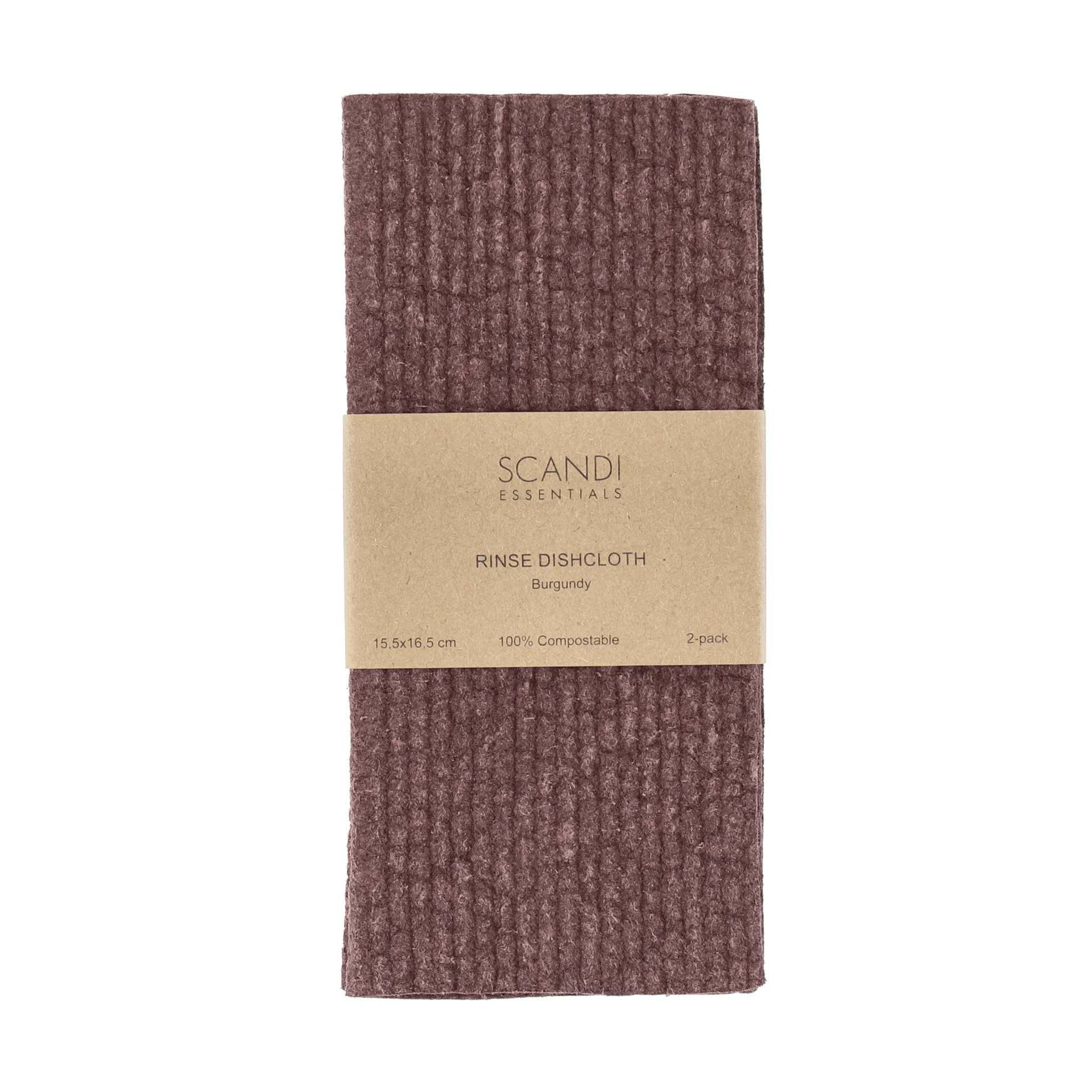 Rinse pano de loiça, Burgundy, conjunto de 2 peças Scandi Essentials