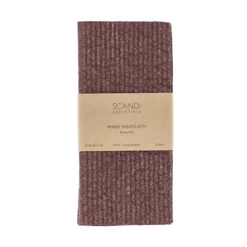 Rinse pano de loiça - Burgundy, conjunto de 2 peças - Scandi Essentials