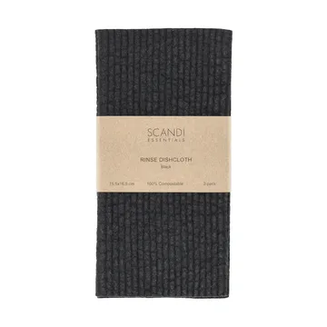 Rinse pano de loiça - Preto, pack de 2 - Scandi Essentials