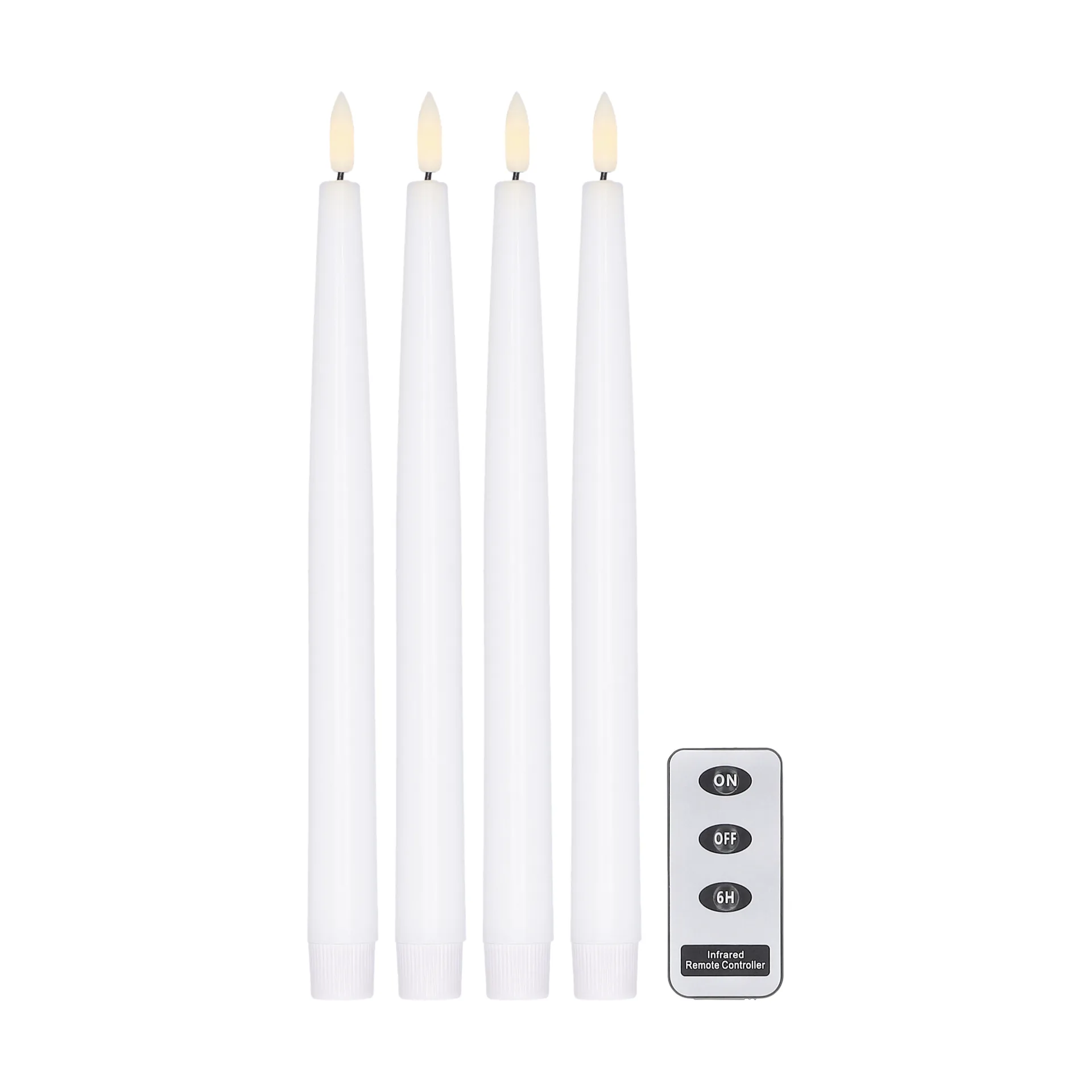Vela LED Bright 28,5 cm 4 un. com comando, Branco Scandi Essentials