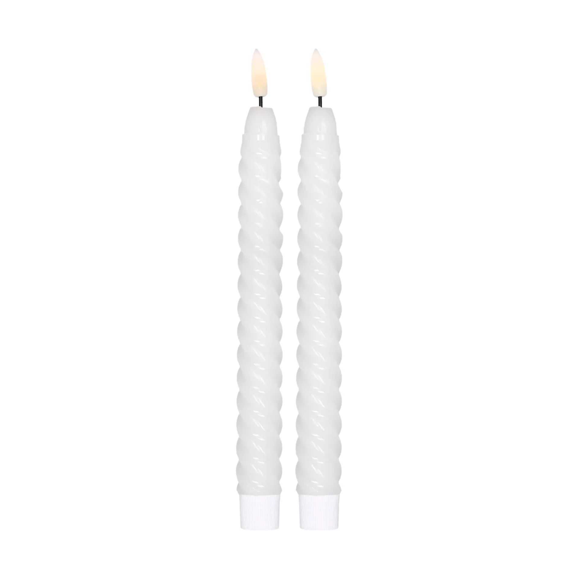 Vela Twisted 25 cm, 2 un., Branco Scandi Essentials