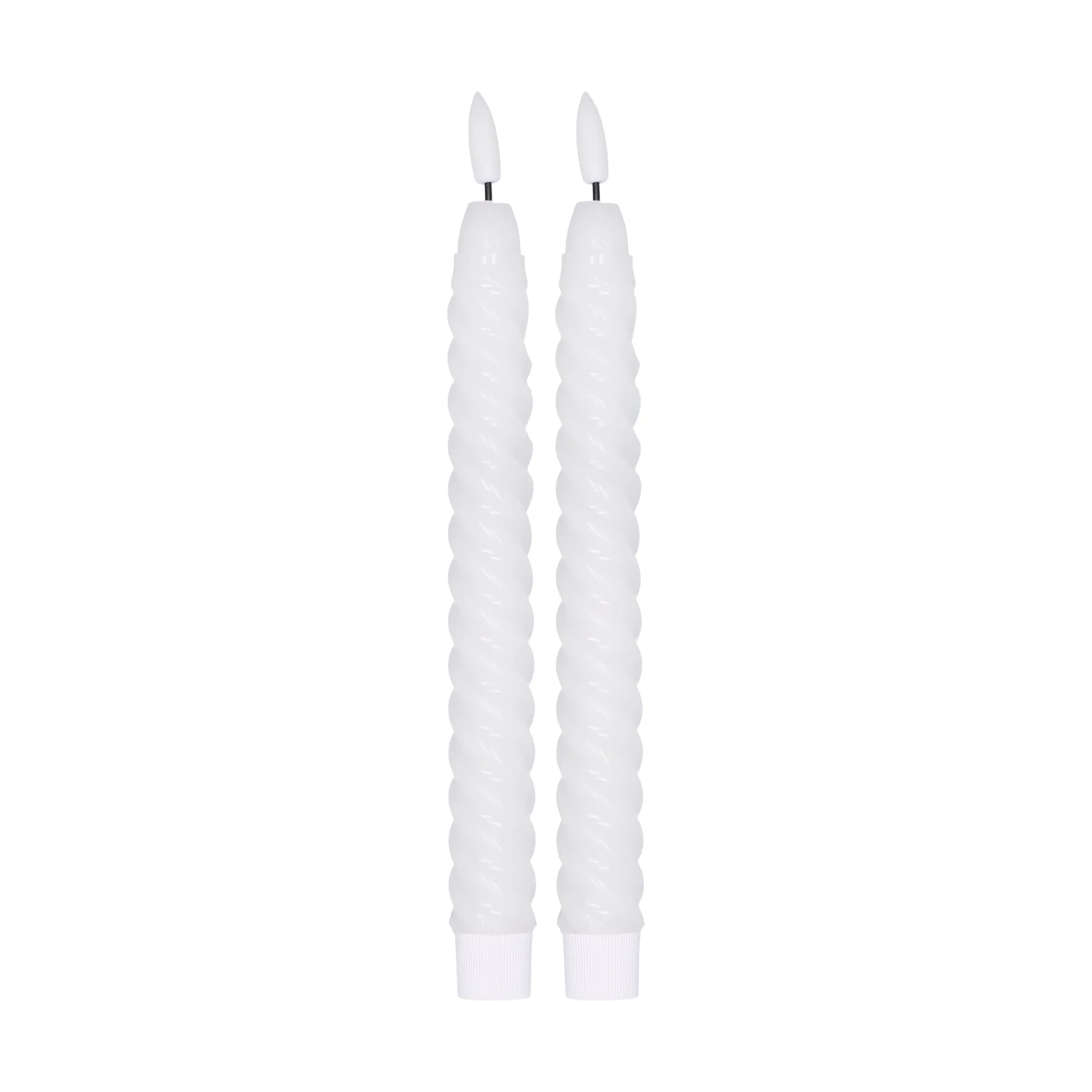 Vela Twisted 25 cm, 2 un., Branco Scandi Essentials