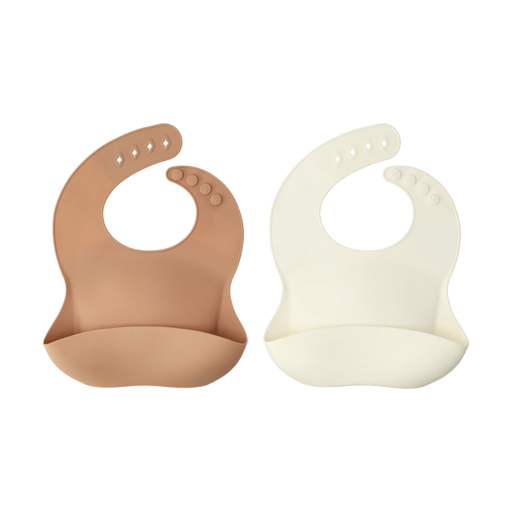 Babador bobo de silicone, 2 unidades - Baunilha-avelã - Scandi Living