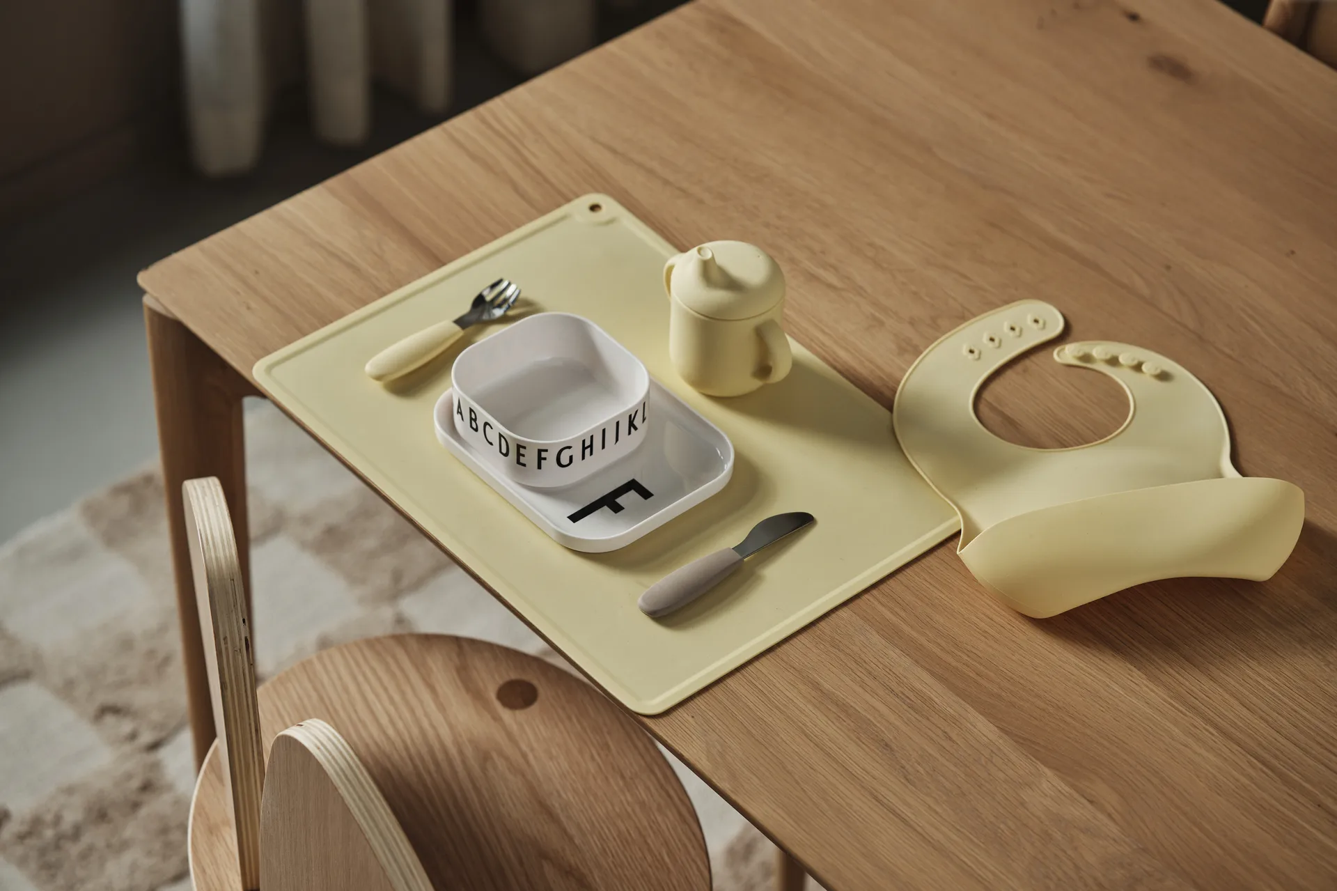 Babador bobo de silicone, 2 unidades, Blush-limão Scandi Living