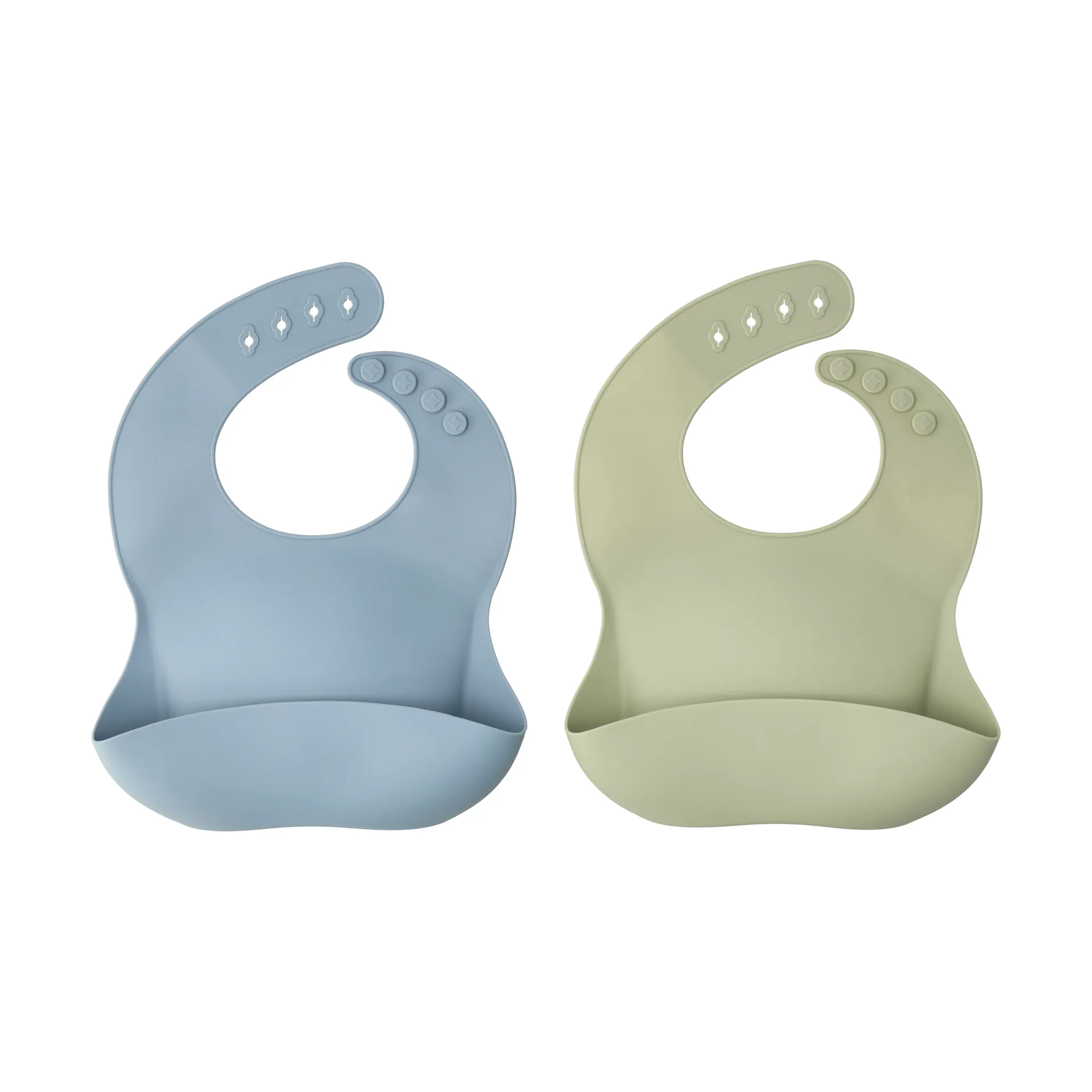 Babador bobo de silicone, 2 unidades, Verde-azul Scandi Living