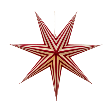 Bare estrela de Advento branca e vermelha listrada - 60 cm - Scandi Living