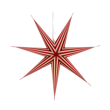 Bare estrela de Advento branca e vermelha listrada - 80 cm - Scandi Living
