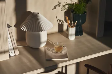 Candeeiro de mesa Boulder 29 cm white-pleated white - Scandi Living