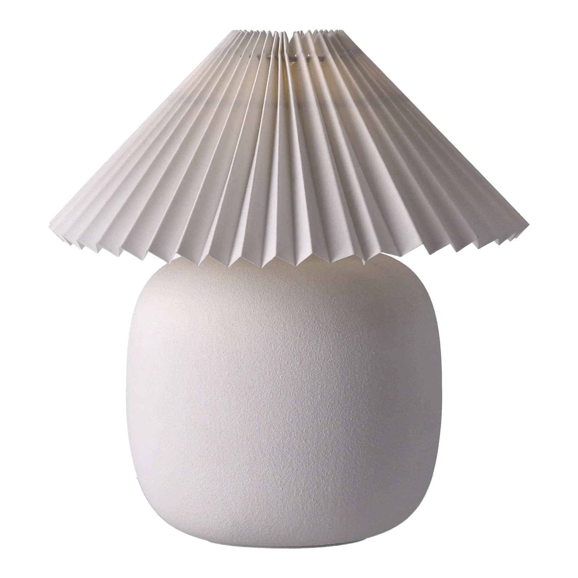 Candeeiro de mesa Boulder 29 cm white-pleated white Scandi Living