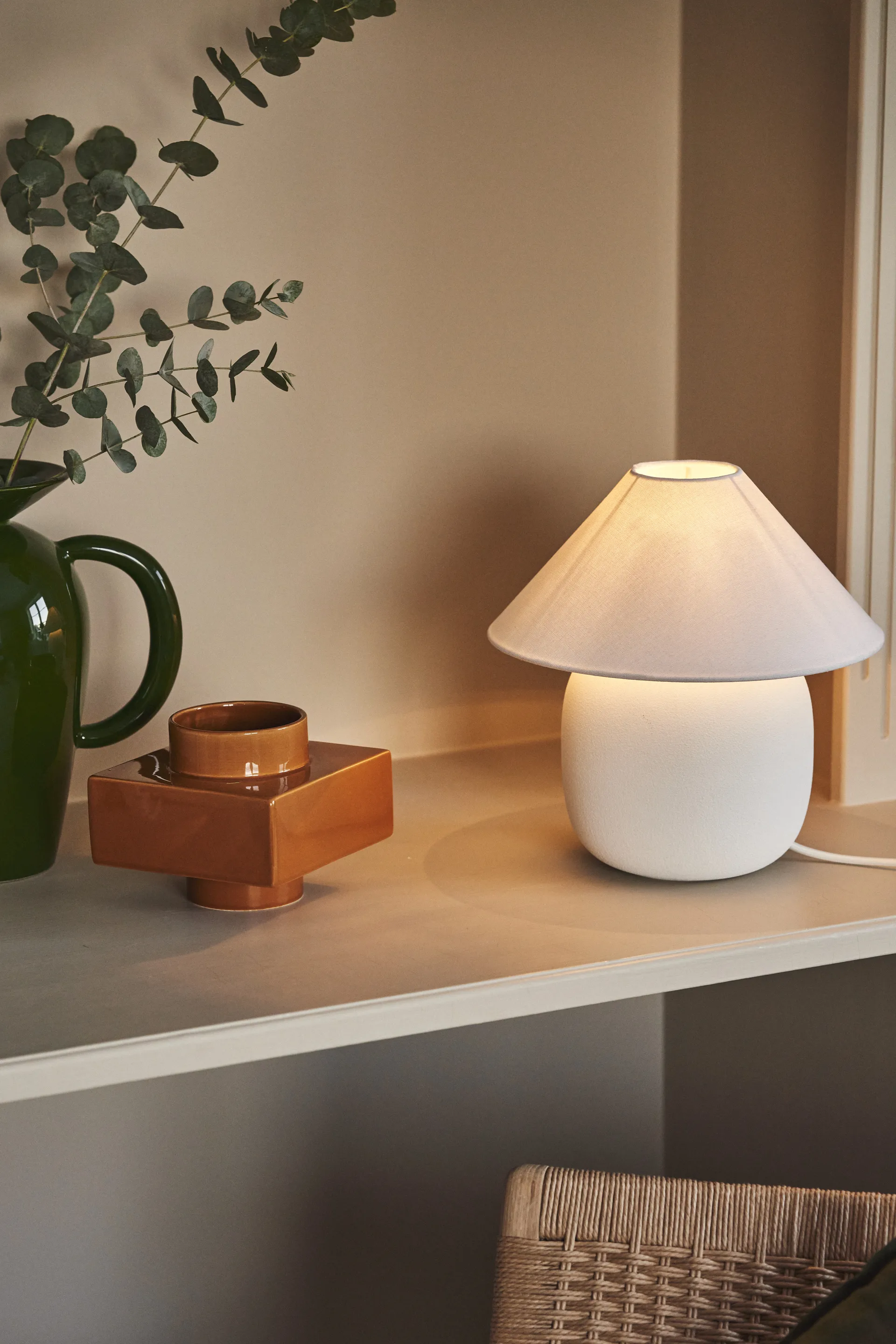 Candeeiro de mesa Boulder 29 cm white-white,  Scandi Living