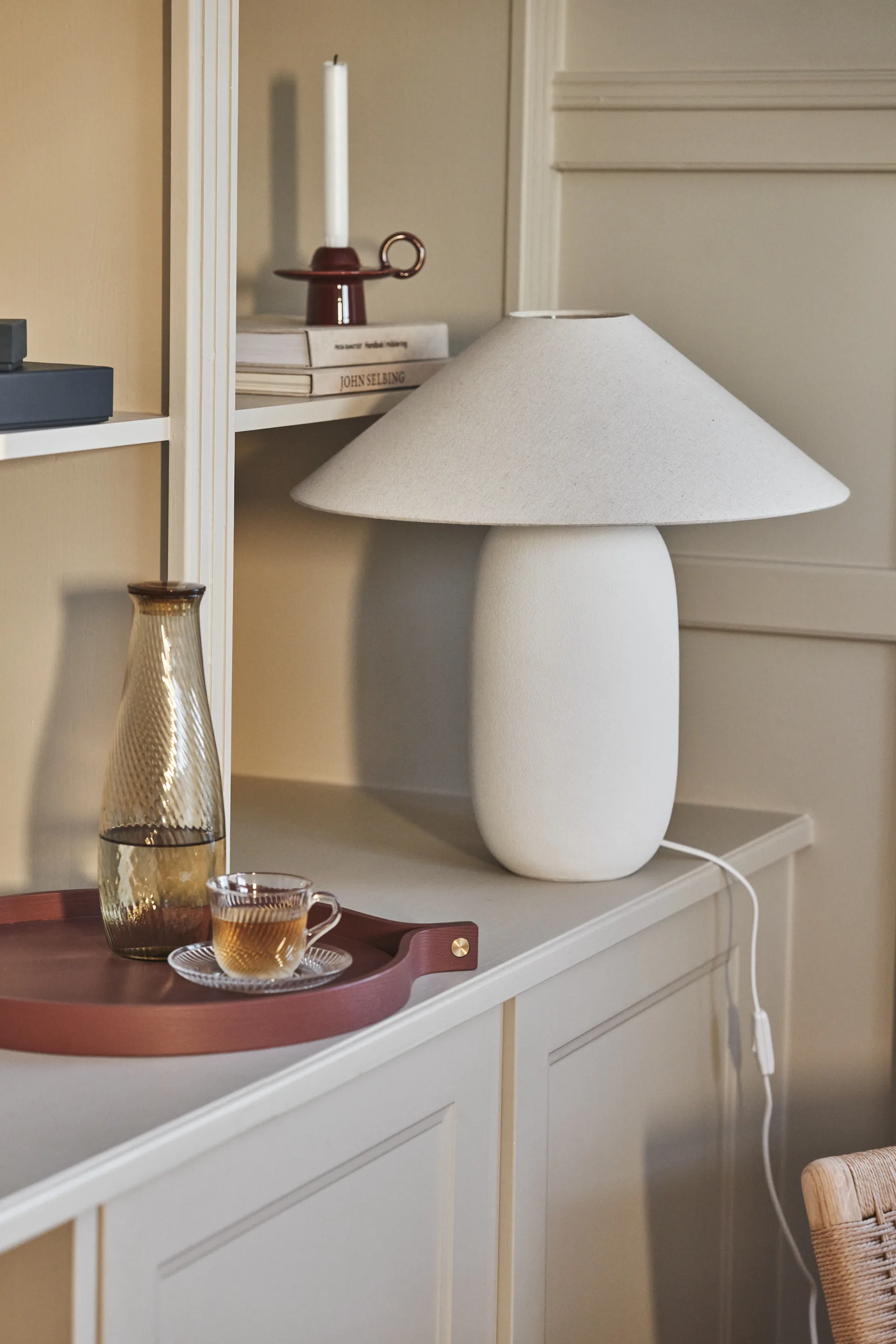 Candeeiro de mesa Boulder 48 cm white-nature Scandi Living