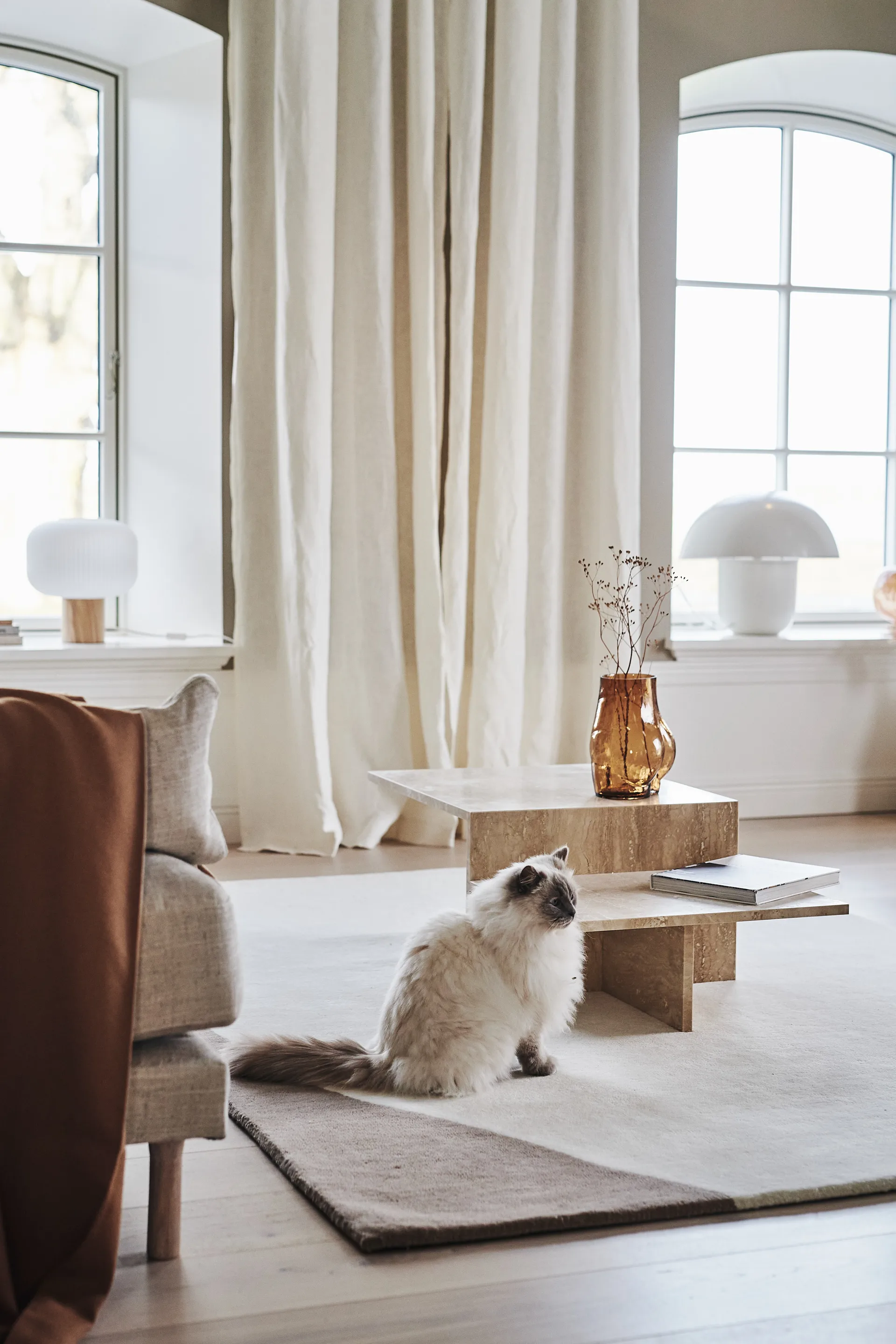 Candeeiro de mesa Fair 34,5 cm, Vidro fosco-freixo Scandi Living