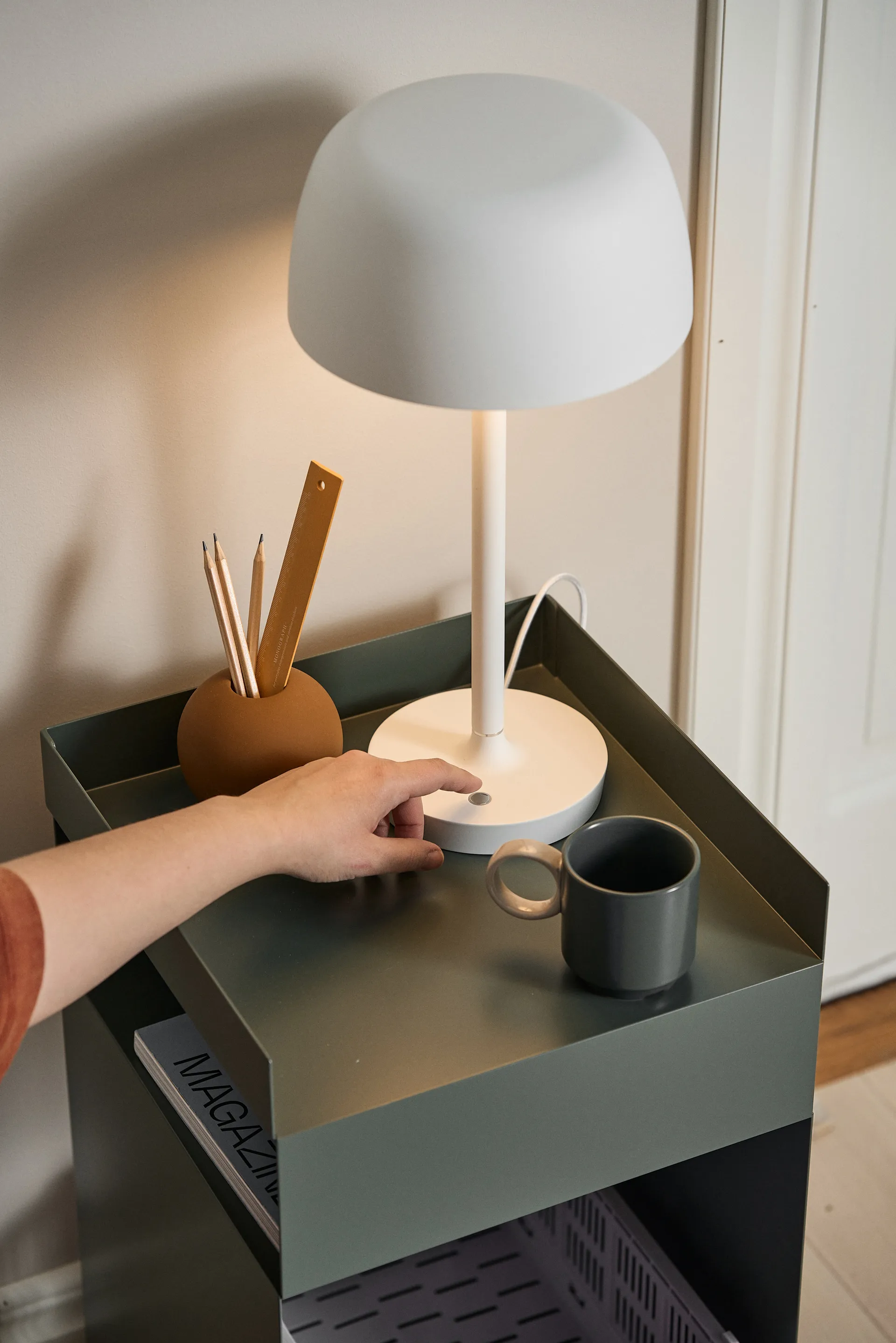 Candeeiro de mesa Halo 45,5 cm, White Scandi Living