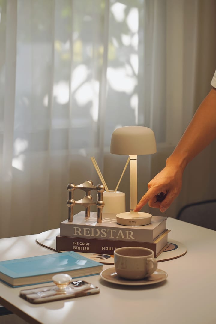 Candeeiro de mesa portátil Halo 25,5 cm, Beige Scandi Living