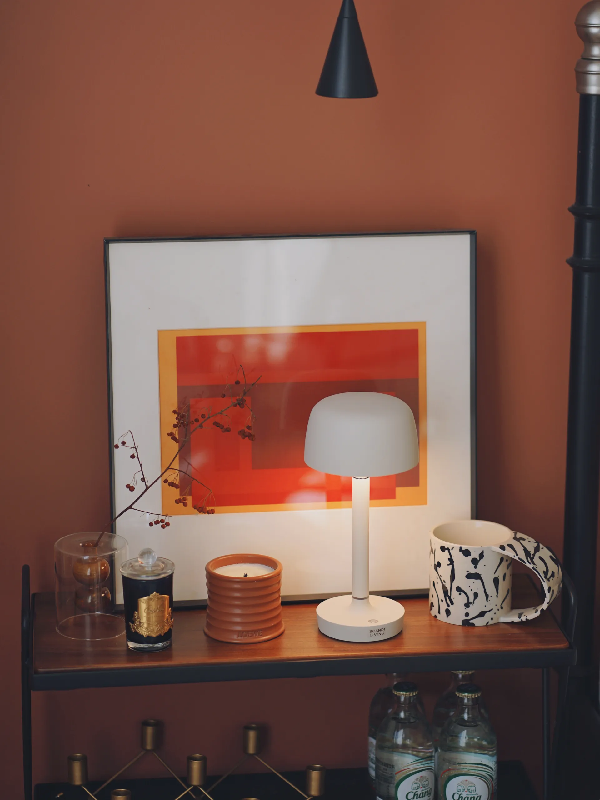 Candeeiro de mesa portátil Halo 25,5 cm, Beige Scandi Living