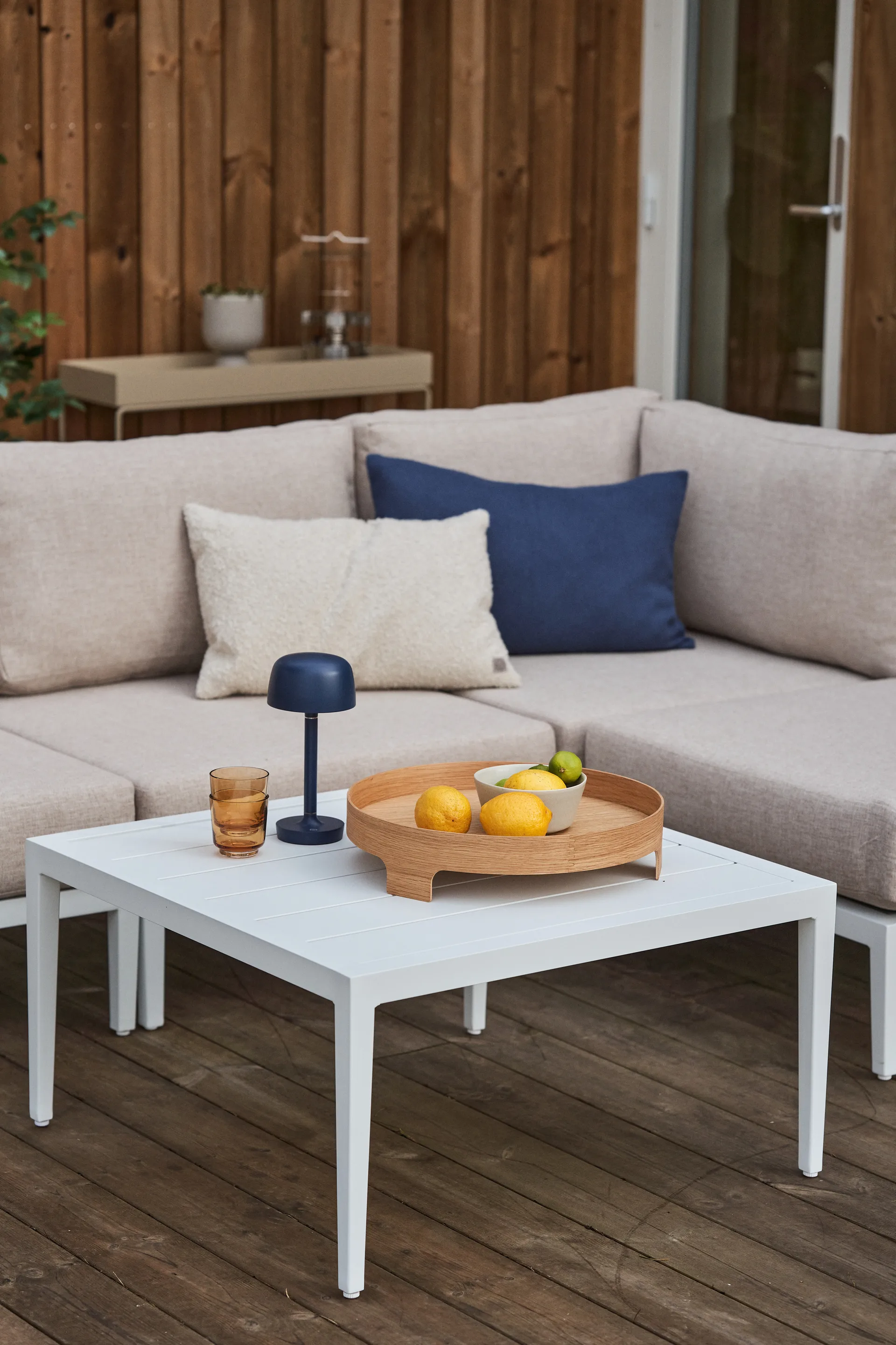 Candeeiro de mesa portátil Halo 25,5 cm, Blue Scandi Living