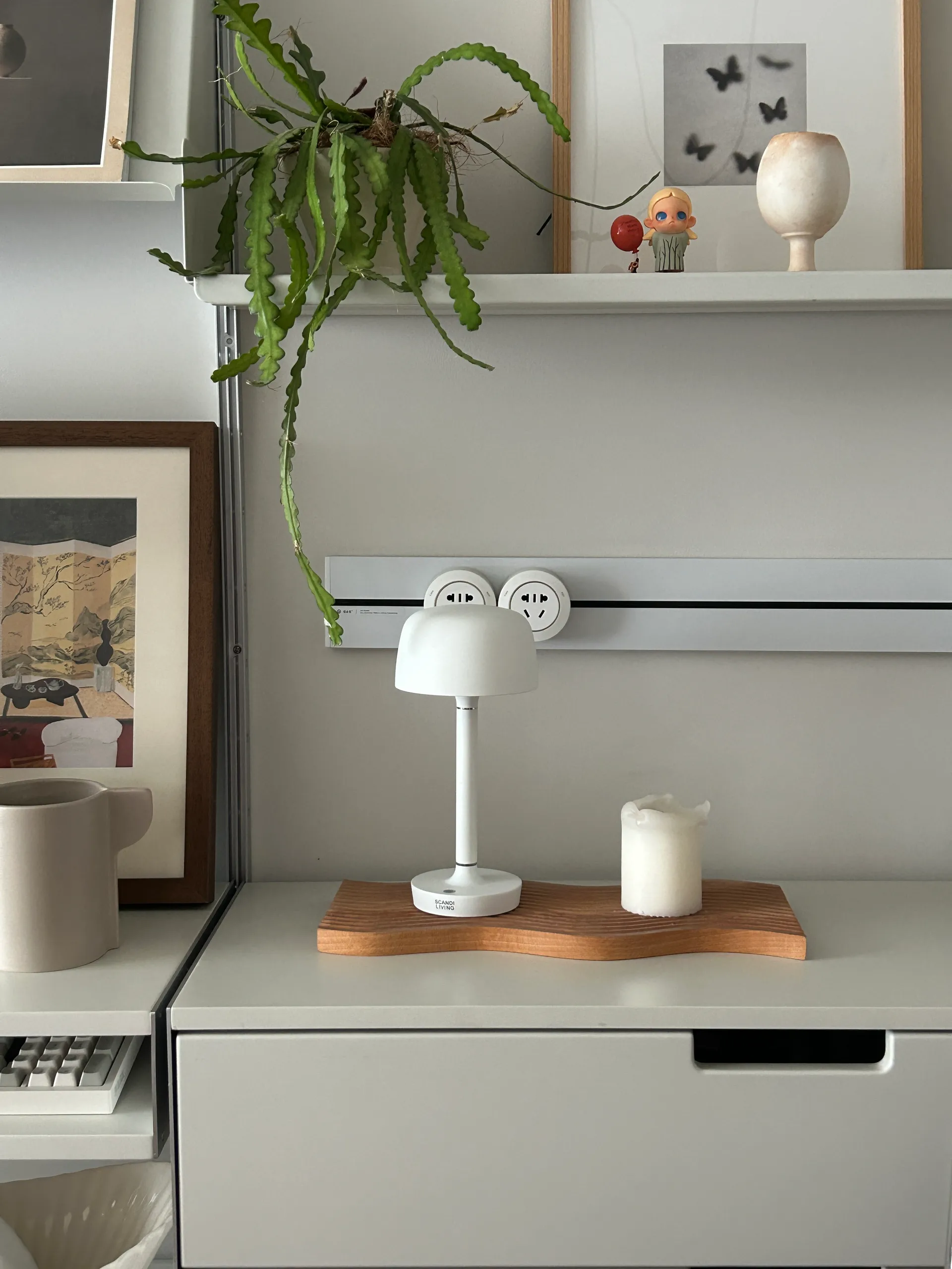 Candeeiro de mesa portátil Halo 25,5 cm, White Scandi Living