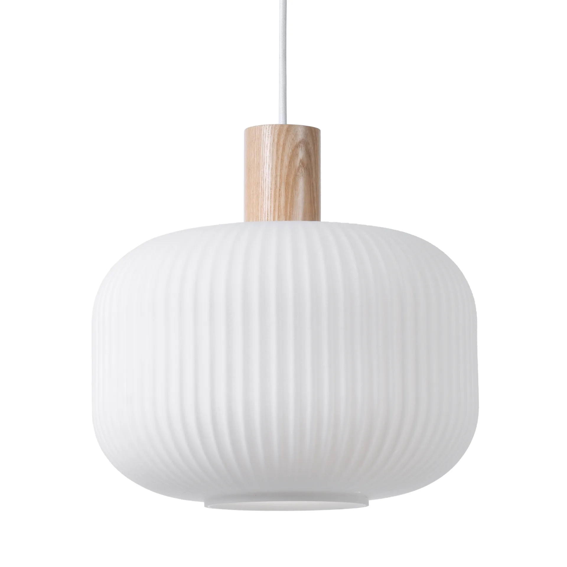 Candeeiro de teto Fair Ø30 cm, Vidro fosco-freixo Scandi Living