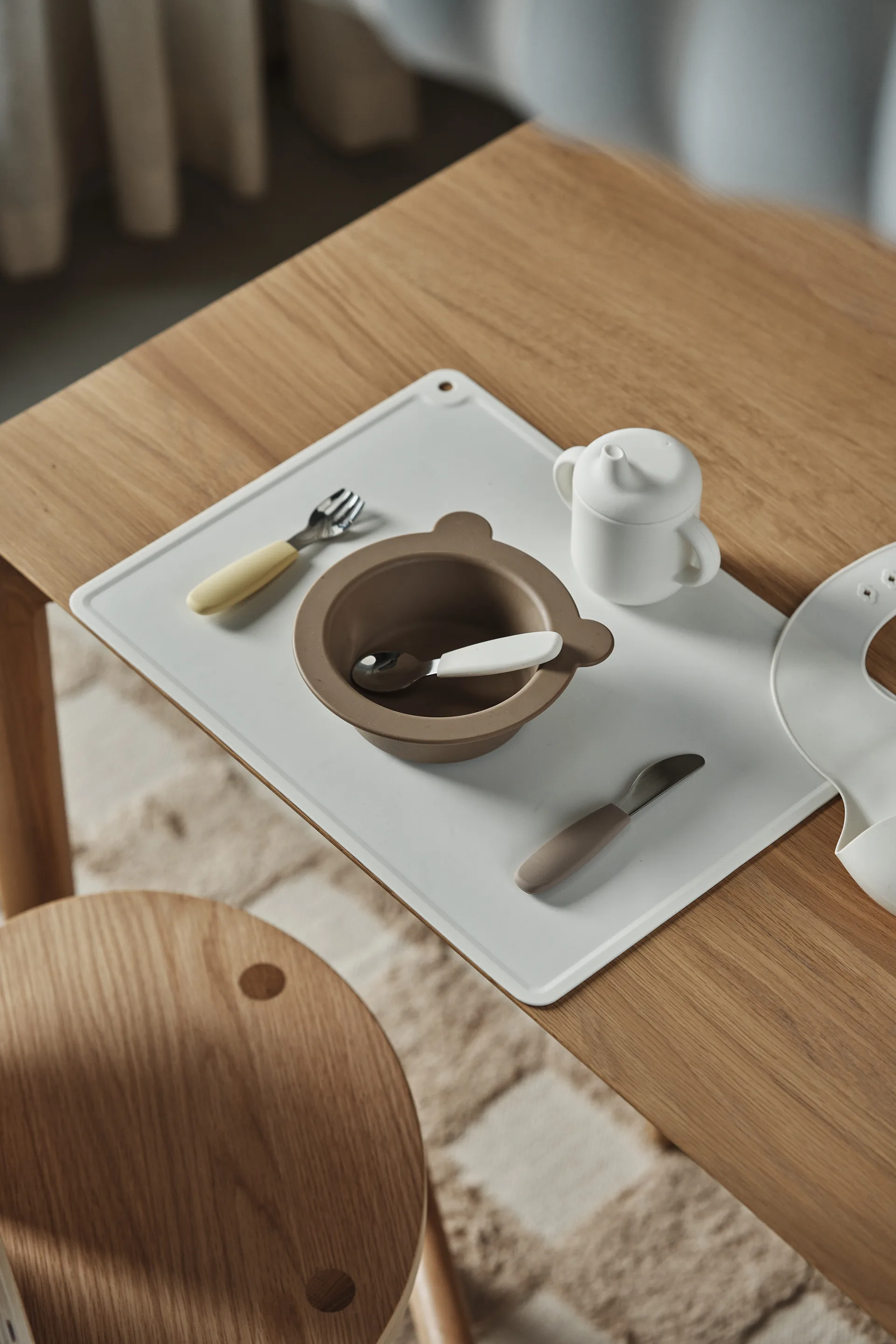 Caneca com bico de silicone Elvie 180 ml, Baunilha Scandi Living