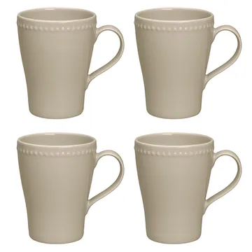 Caneca Dots 35 cl 4 un. - Bege - Scandi Living