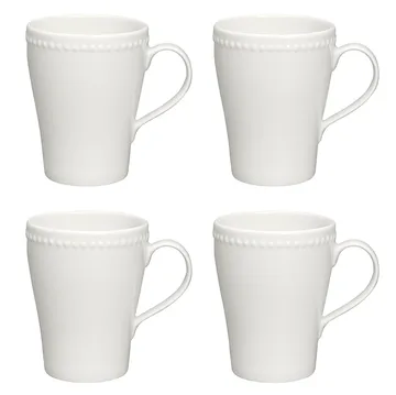 Caneca Dots 35 cl 4 un. - Creamy white - Scandi Living