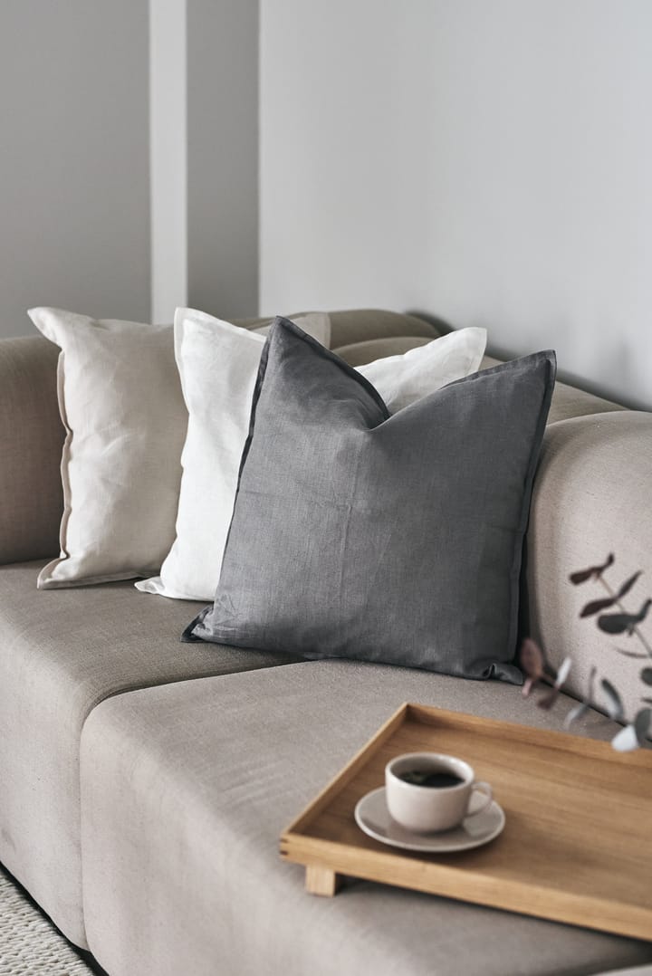 Capa de almofada de linho Calm 50x50 cm, Charcoal  Scandi Living