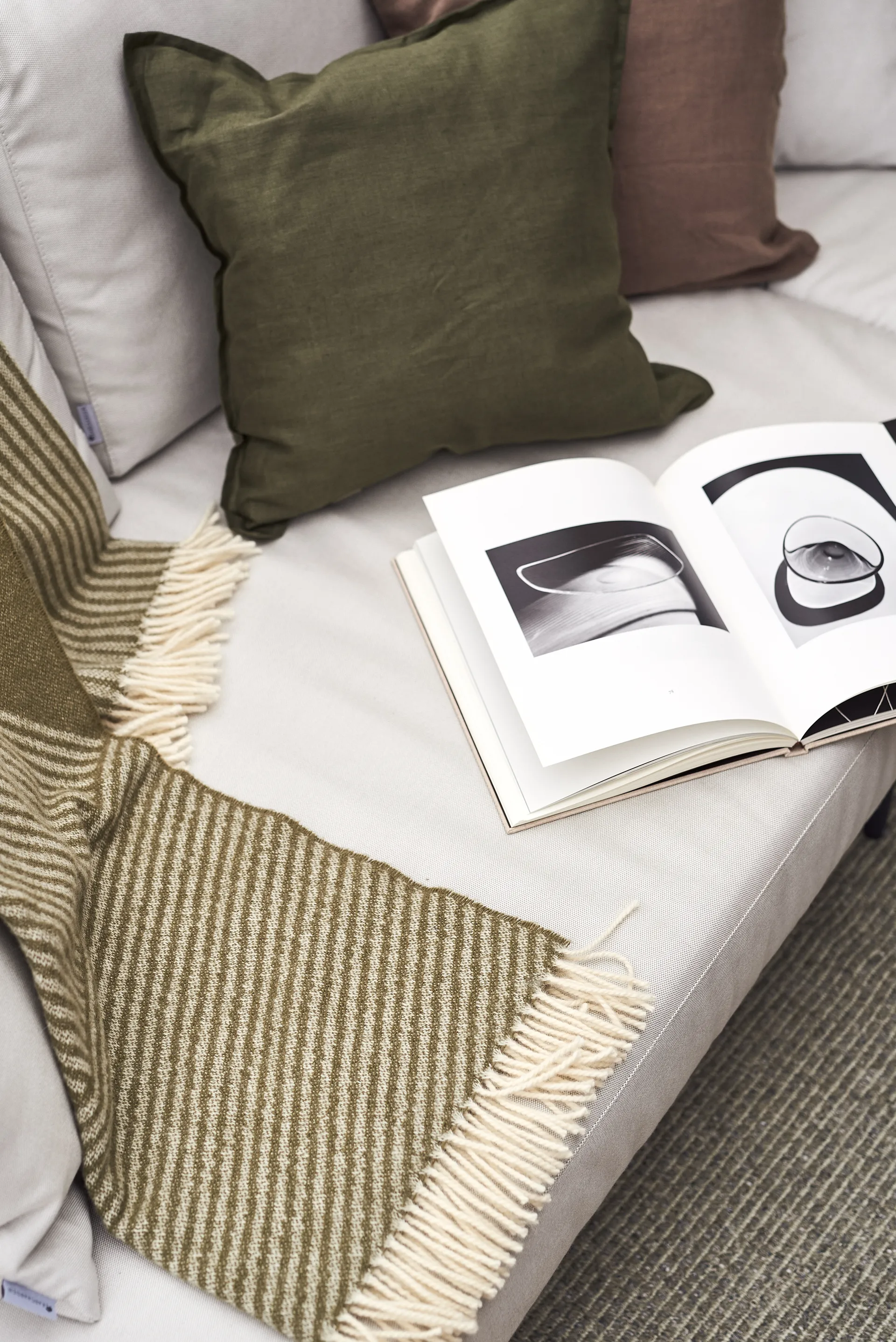 Capa de almofada de linho Calm 50x50 cm, Forest green Scandi Living